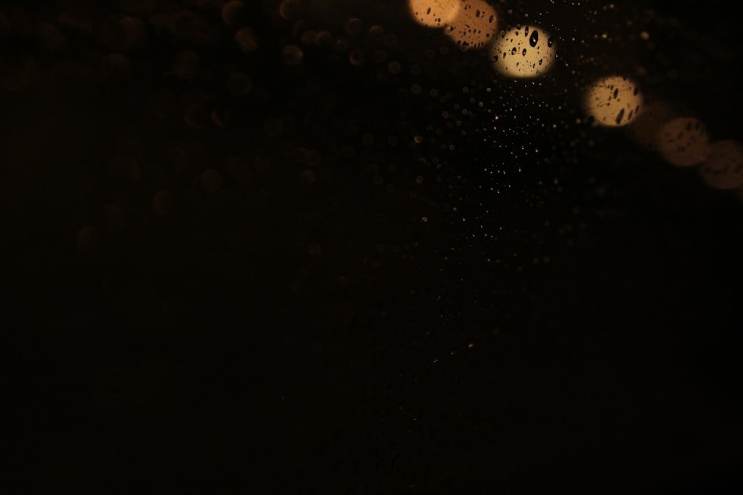 rainy night window view